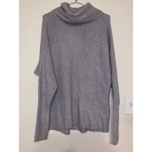 Women's‎ Gray Express Cotton Blend Turtleneck Long Sleeve Sweater Size Small